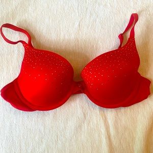 Victoria’s Secret red bra with small gemstones 34b